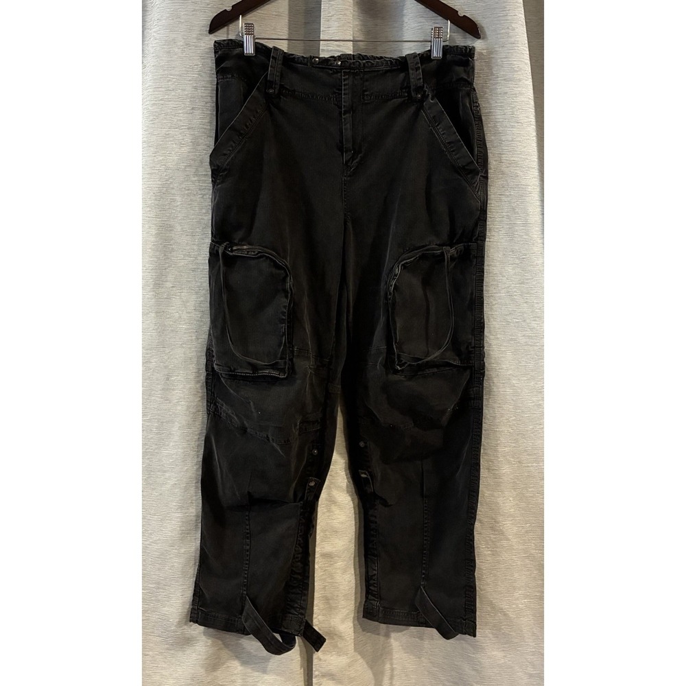 Free People We The Free Can't Compare Slouch Cargo Pants Size L Black